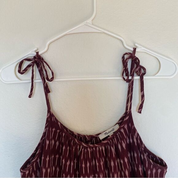 Madewell Dress Ikat Print With Pockets Small Merlot Purple Boho - Picture 6 of 10